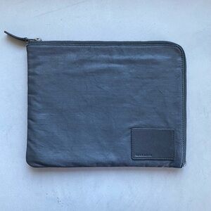 Allsaints Waxed Denim & Leather iPad Padded Travel Case Bag burberry all saints